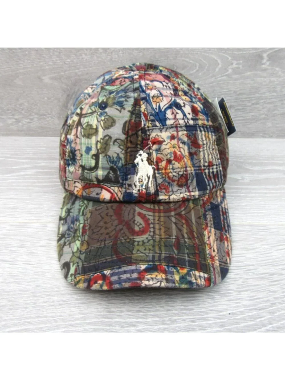 Polo Ralph Lauren Pony Logo Patchwork Madras Ball Cap Adjustable Strap NEW